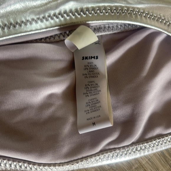 Skims silver metallic bikini set - SMALL bottoms and MEDIUM bandeau top - Picture 5 of 5